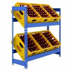 BAUHAUS Simonrack Simonbottle Metall-Getränkekistenregal Bottleclick L X B X H: 30 X 100 X 100 Cm, Traglast: 100 Kg/Boden, Anzahl Böden: 3, Blau