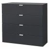 BAUHAUS Express Möbel Kommode Carina L X B X H: 42 X 80 X 80 Cm, Graphit, Anzahl Schubladen: 4 Stk.