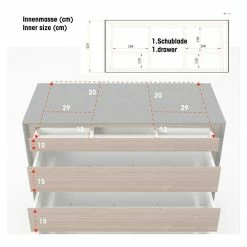 BAUHAUS Phönix Playboy Kommode Victoria L X B X H: 42 X 100 X 92 Cm, Nussbaum, Anzahl Schubladen: 4 Stk. -Cheap Regale Store 12 5558