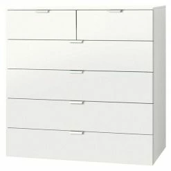 BAUHAUS Express Möbel Kommode Carina L X B X H: 42 X 100 X 100 Cm, Weiß, Anzahl Schubladen: 6 Stk.