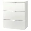 BAUHAUS Express Möbel Nachttisch Carina L X B X H: 42 X 50 X 61 Cm, Weiß, Anzahl Schubladen: 3 Stk.