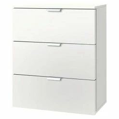 BAUHAUS Express Möbel Nachttisch Carina L X B X H: 42 X 50 X 61 Cm, Weiß, Anzahl Schubladen: 3 Stk.