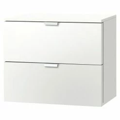 BAUHAUS Express Möbel Nachttisch Carina L X B X H: 42 X 50 X 42 Cm, Weiß, Anzahl Schubladen: 2 Stk.