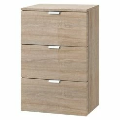 BAUHAUS Express Möbel Nachttisch Carina L X B X H: 42 X 40 X 61 Cm, Sonoma Eiche, Anzahl Schubladen: 3 Stk.