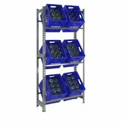 BAUHAUS Simonrack Simonbottle Metall-Getränkekistenregal Bottleclick L X B X H: 30 X 80 X 180 Cm, Traglast: 100 Kg/Boden, Anzahl Böden: 3, Grau