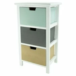 BAUHAUS Kommode L X B X H: 25 X 34 X 62 Cm, Weiß/Bunt, Anzahl Schubladen: 3 Stk.