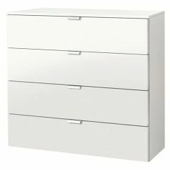 BAUHAUS Express Möbel Kommode Carina L X B X H: 42 X 80 X 80 Cm, Weiß, Anzahl Schubladen: 4 Stk.