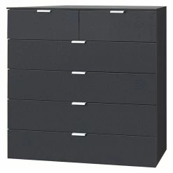 BAUHAUS Express Möbel Kommode Carina L X B X H: 42 X 100 X 100 Cm, Schwarz, Anzahl Schubladen: 6 Stk.