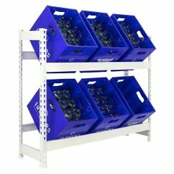 BAUHAUS Simonrack Simonbottle Metall-Getränkekistenregal Bottleclick L X B X H: 30 X 100 X 100 Cm, Traglast: 100 Kg/Boden, Anzahl Böden: 3, Weiß