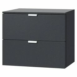 BAUHAUS Express Möbel Nachttisch Carina L X B X H: 42 X 50 X 42 Cm, Graphit, Anzahl Schubladen: 2 Stk.