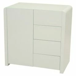 BAUHAUS Phönix Atlanta Kommode L X B X H: 45 X 78,5 X 78,8 Cm, Weiß, Mit Tür, Anzahl Schubladen: 4 Stk.