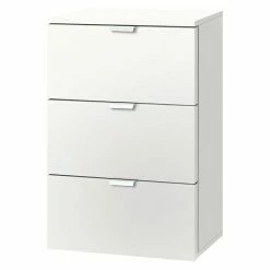 BAUHAUS Express Möbel Nachttisch Carina L X B X H: 42 X 40 X 61 Cm, Weiß, Anzahl Schubladen: 3 Stk.