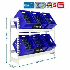 BAUHAUS Simonrack Simonbottle Metall-Getränkekistenregal Bottleclick L X B X H: 30 X 100 X 100 Cm, Traglast: 100 Kg/Boden, Anzahl Böden: 3, Weiß -Cheap Regale Store 12 566