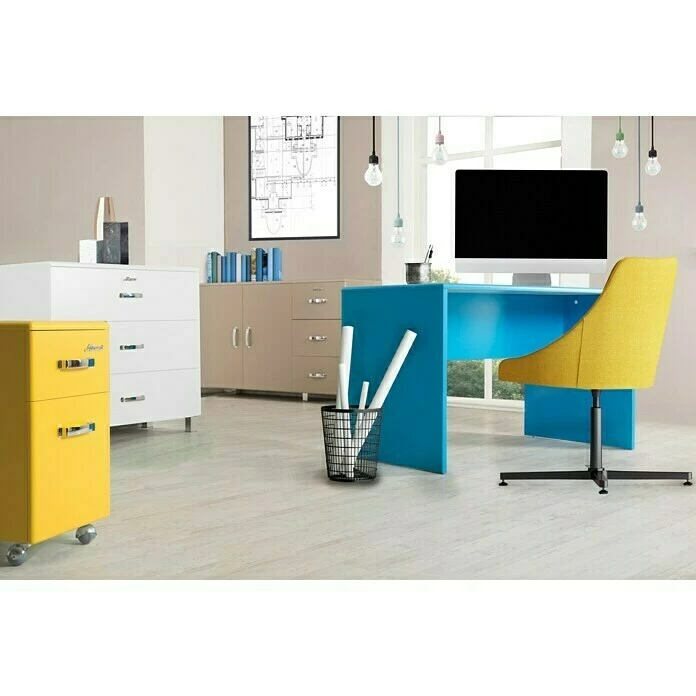 BAUHAUS Phönix Miami Kommode L X B X H: 43 X 97,6 X 88,8 Cm, Weiß, Anzahl Schubladen: 3 Stk. 2 BAUHAUS Phönix Miami Kommode L X B X H: 43 X 97,6 X 88,8 Cm, Weiß, Anzahl Schubladen: 3 Stk. – Bild 2