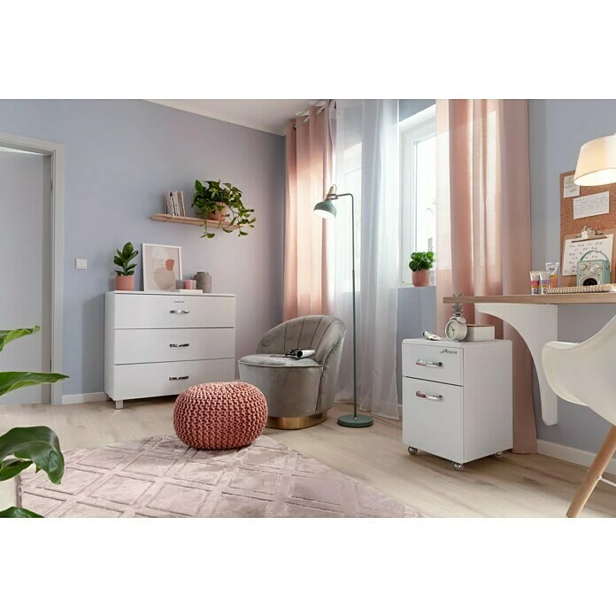 BAUHAUS Phönix Miami Kommode L X B X H: 43 X 97,6 X 88,8 Cm, Weiß, Anzahl Schubladen: 3 Stk. 3 BAUHAUS Phönix Miami Kommode L X B X H: 43 X 97,6 X 88,8 Cm, Weiß, Anzahl Schubladen: 3 Stk. – Bild 3