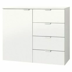 BAUHAUS Express Möbel Sideboard Carina L X B X H: 42 X 100 X 80 Cm, Weiß, Anzahl Schubladen: 4 Stk., Mit Tür