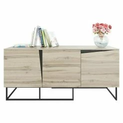BAUHAUS Phönix Carv Sideboard L X B X H: 45 X 165 X 75 Cm, Wild Oak, Anzahl Türen: 3 Stk.