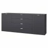 BAUHAUS Express Möbel Sideboard Carina L X B X H: 42 X 180 X 80 Cm, Graphit, Anzahl Schubladen: 4 Stk., Mit 2 Türen