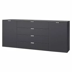 BAUHAUS Express Möbel Sideboard Carina L X B X H: 42 X 180 X 80 Cm, Graphit, Anzahl Schubladen: 4 Stk., Mit 2 Türen