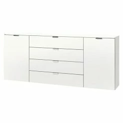 BAUHAUS Express Möbel Sideboard Carina L X B X H: 42 X 180 X 80 Cm, Weiß, Anzahl Schubladen: 4 Stk., Mit 2 Türen