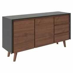 BAUHAUS Phönix Playboy Sideboard Victoria L X B X H: 42 X 150 X 78 Cm, Nussbaum, Anzahl Schubladen: 3 Stk., Anzahl Türen: 2 Stk.