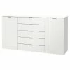 BAUHAUS Express Möbel Sideboard Carina L X B X H: 42 X 180 X 100 Cm, Weiß, Anzahl Schubladen: 5 Stk., Mit 2 Türen