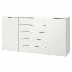 BAUHAUS Express Möbel Sideboard Carina L X B X H: 42 X 180 X 100 Cm, Weiß, Anzahl Schubladen: 5 Stk., Mit 2 Türen