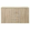 BAUHAUS Express Möbel Sideboard Carina L X B X H: 42 X 140 X 80 Cm, Sonoma Eiche, Anzahl Schubladen: 4 Stk., Mit 2 Türen