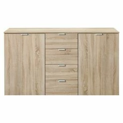 BAUHAUS Express Möbel Sideboard Carina L X B X H: 42 X 140 X 80 Cm, Sonoma Eiche, Anzahl Schubladen: 4 Stk., Mit 2 Türen