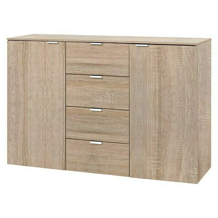 BAUHAUS Express Möbel Sideboard Carina L X B X H: 42 X 140 X 80 Cm, Sonoma Eiche, Anzahl Schubladen: 4 Stk., Mit 2 Türen 2 BAUHAUS Express Möbel Sideboard Carina L X B X H: 42 X 140 X 80 Cm, Sonoma Eiche, Anzahl Schubladen: 4 Stk., Mit 2 Türen – Bild 2