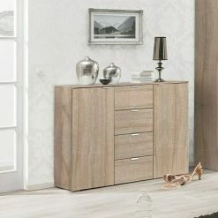 BAUHAUS Express Möbel Sideboard Carina L X B X H: 42 X 140 X 80 Cm, Sonoma Eiche, Anzahl Schubladen: 4 Stk., Mit 2 Türen 8 BAUHAUS Express Möbel Sideboard Carina L X B X H: 42 X 140 X 80 Cm, Sonoma Eiche, Anzahl Schubladen: 4 Stk., Mit 2 Türen -Cheap Regale Store 12 5778