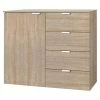BAUHAUS Express Möbel Sideboard Carina L X B X H: 42 X 100 X 80 Cm, Sonoma Eiche, Anzahl Schubladen: 4 Stk., Mit Tür