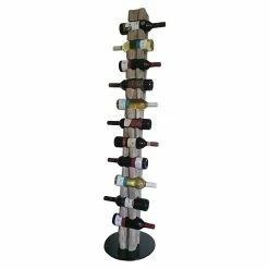 BAUHAUS Wood & Wishes Weinregal Premium Seitlich Höhe: 158 Cm, Anzahl Flaschen: 11 Stk., Holz, Silbergrau