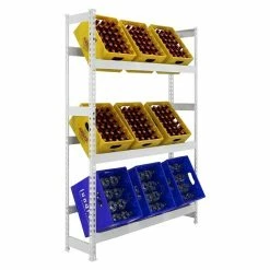 BAUHAUS Simonrack Simonbottle Metall-Getränkekistenregal Bottleclick L X B X H: 30 X 100 X 180 Cm, Traglast: 100 Kg/Boden, Anzahl Böden: 3, Weiß