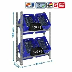 BAUHAUS Simonrack Simonbottle Metall-Getränkekistenregal Bottleclick L X B X H: 30 X 80 X 100 Cm, Traglast: 100 Kg/Boden, Anzahl Böden: 2, Grau -Cheap Regale Store 12 808