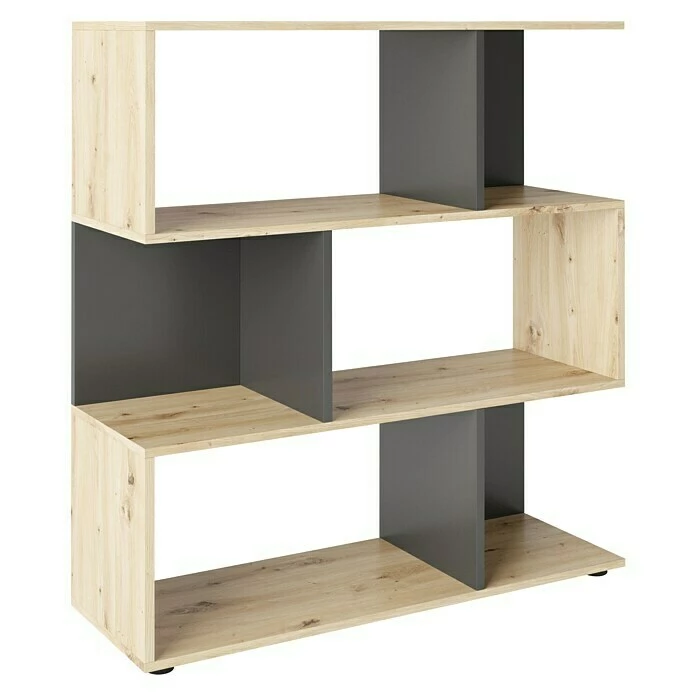 BAUHAUS Phönix Regal Shelfy L X B X H: 35,6 X 103 X 110 Cm, Eiche/Grau 1 BAUHAUS Phönix Regal Shelfy L X B X H: 35,6 X 103 X 110 Cm, Eiche/Grau