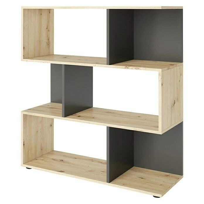 BAUHAUS Phönix Regal Shelfy L X B X H: 35,6 X 103 X 110 Cm, Eiche/Grau 2 BAUHAUS Phönix Regal Shelfy L X B X H: 35,6 X 103 X 110 Cm, Eiche/Grau – Bild 2
