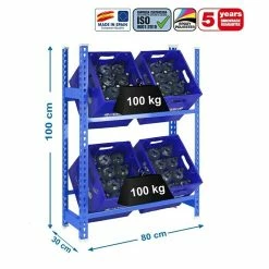 BAUHAUS Simonrack Simonbottle Metall-Getränkekistenregal Bottleclick L X B X H: 30 X 80 X 100 Cm, Traglast: 100 Kg/Boden, Anzahl Böden: 3, Blau -Cheap Regale Store 12 994